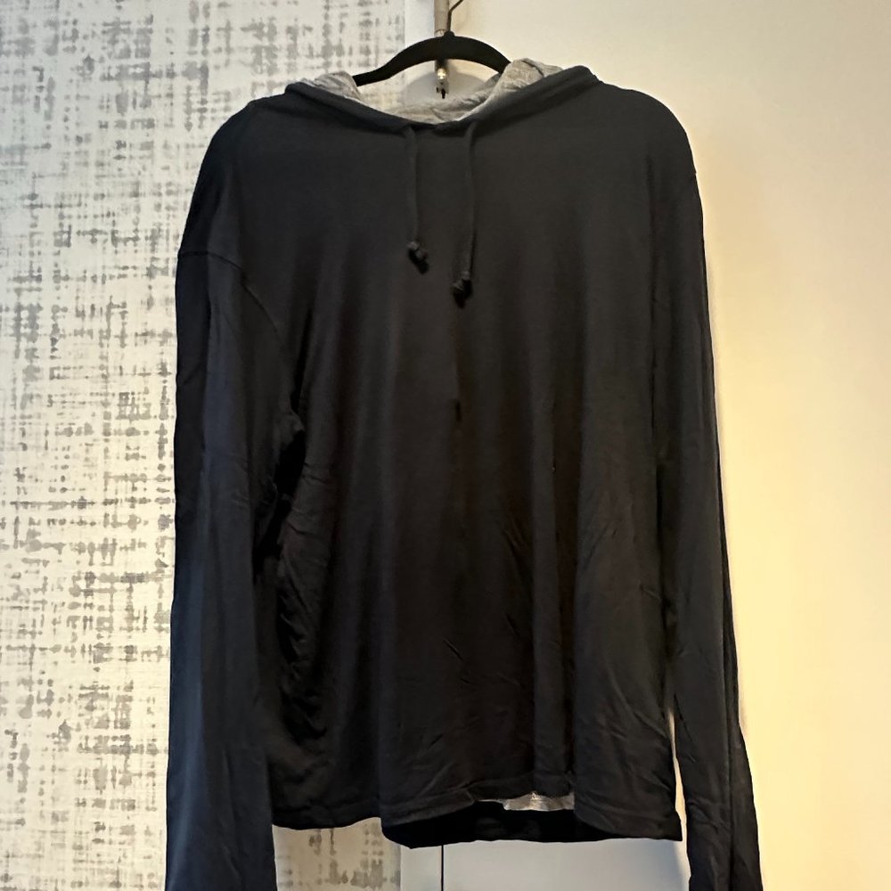 Vince Double Layer Hoodie Black Gray Men's XL